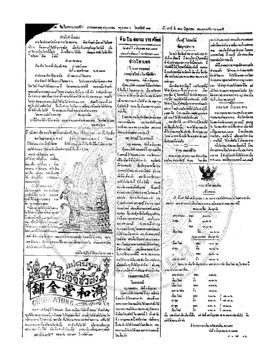 จีนโนสยามวารศัพท์ ฉบับที่ 54 วันศุกร์ที่ 10มิถุนายน 2465